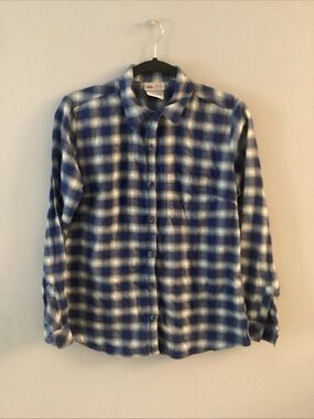 Dickies Blue and White Plaid Button-Down Shirt